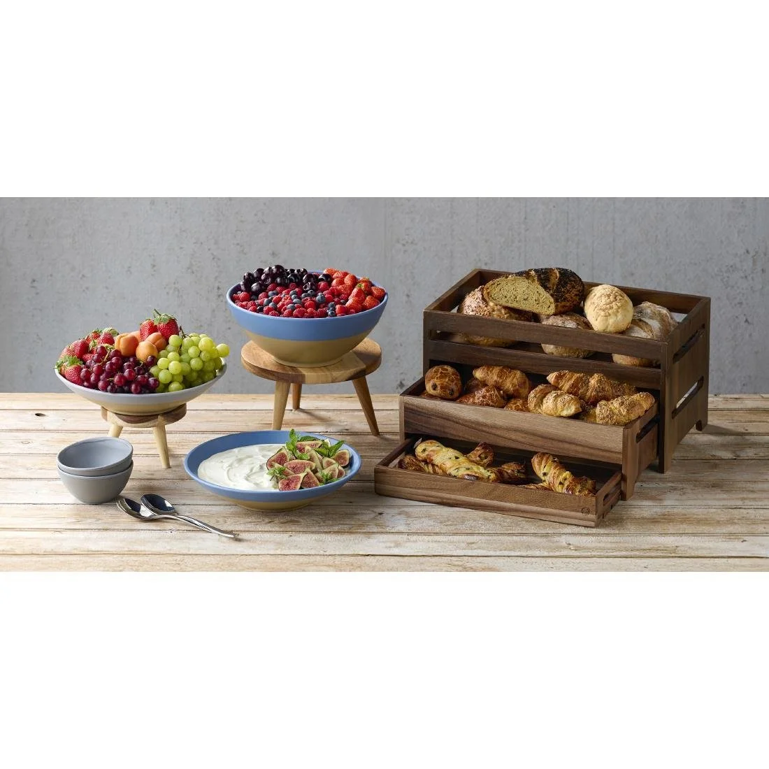 Churchill Emerge Melamine Oslo Blue Deep Serving Bowls 285mm (4 Pack) - Image 3