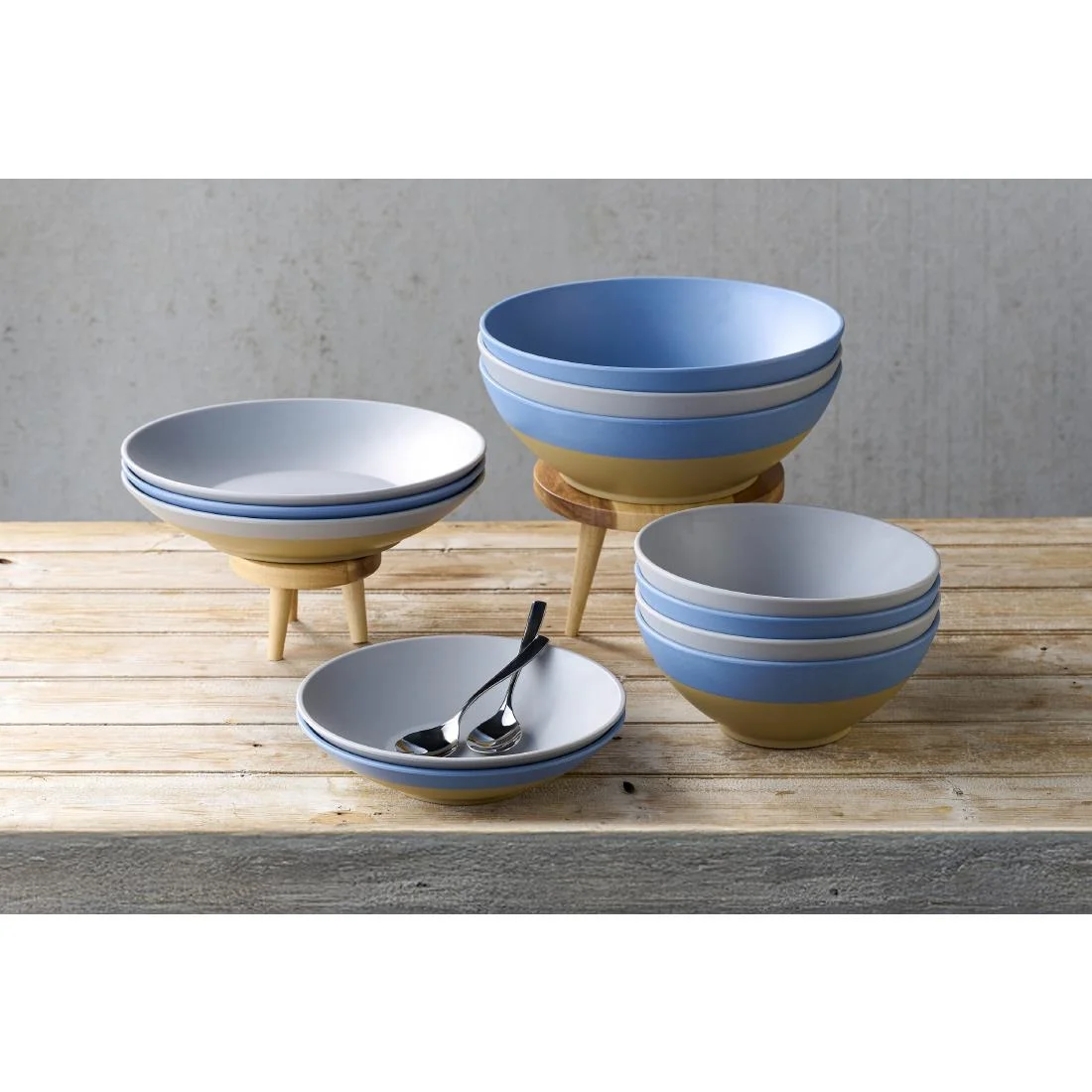 Churchill Emerge Melamine Oslo Blue Deep Serving Bowls 285mm (4 Pack) - Image 8