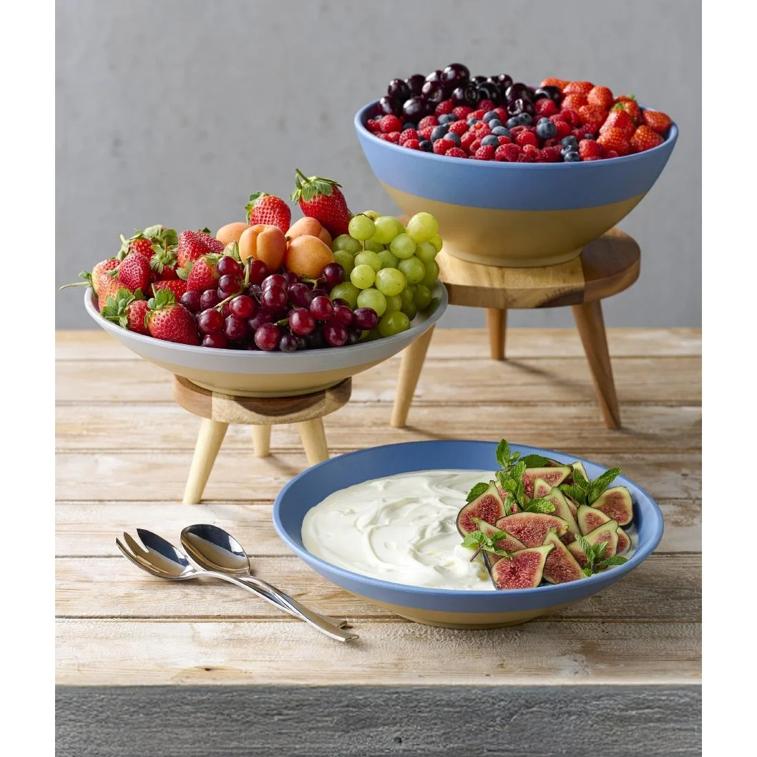 Churchill Emerge Melamine Oslo Blue Deep Serving Bowls 285mm (4 Pack) - Image 2
