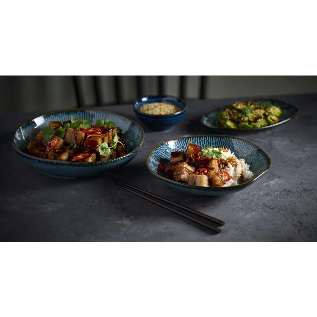 Churchill Envisage Cascade Sapphire Blue Natural Bowls 220mm (6 Pack) - Image 3