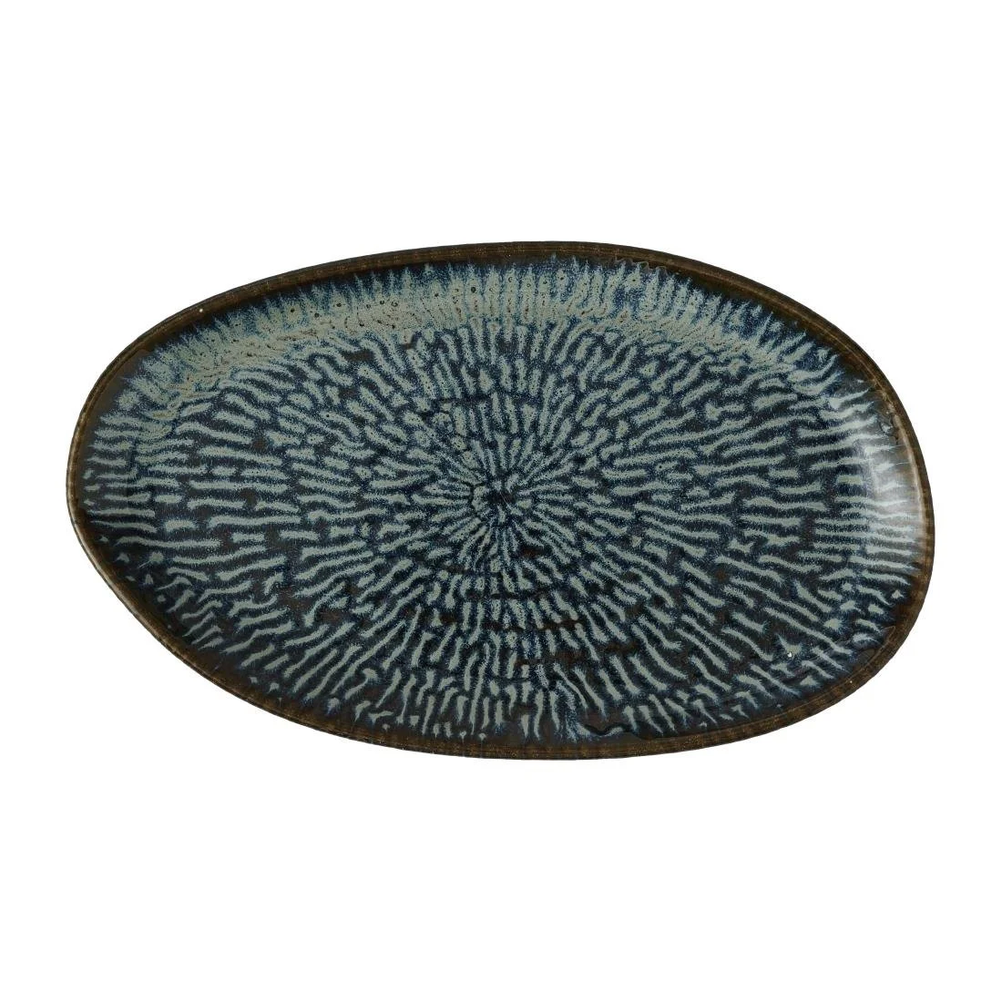 Churchill Envisage Cascade Sapphire Blue Natural Oblong Plates 260x150mm (6 Pack) - Image 1