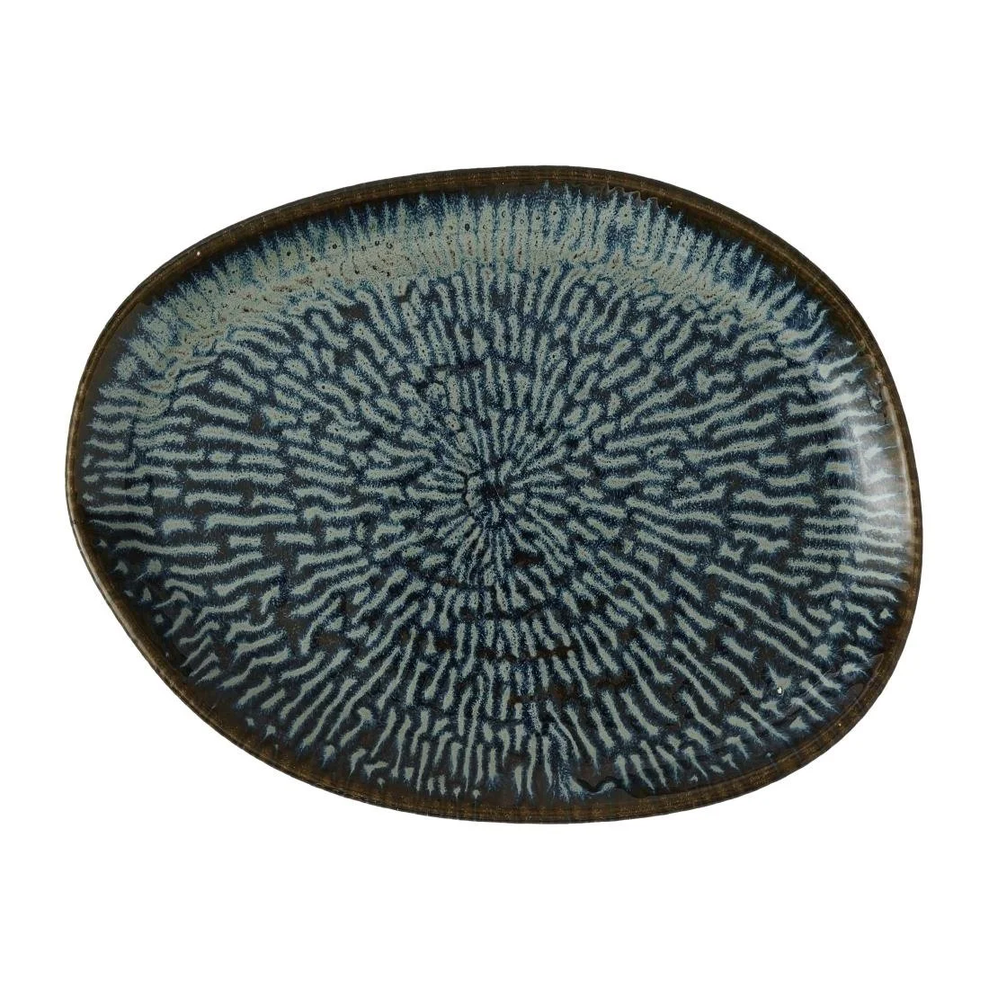 Churchill Envisage Cascade Sapphire Blue Natural Oblong Plates 260x200mm (6 Pack) - Image 1