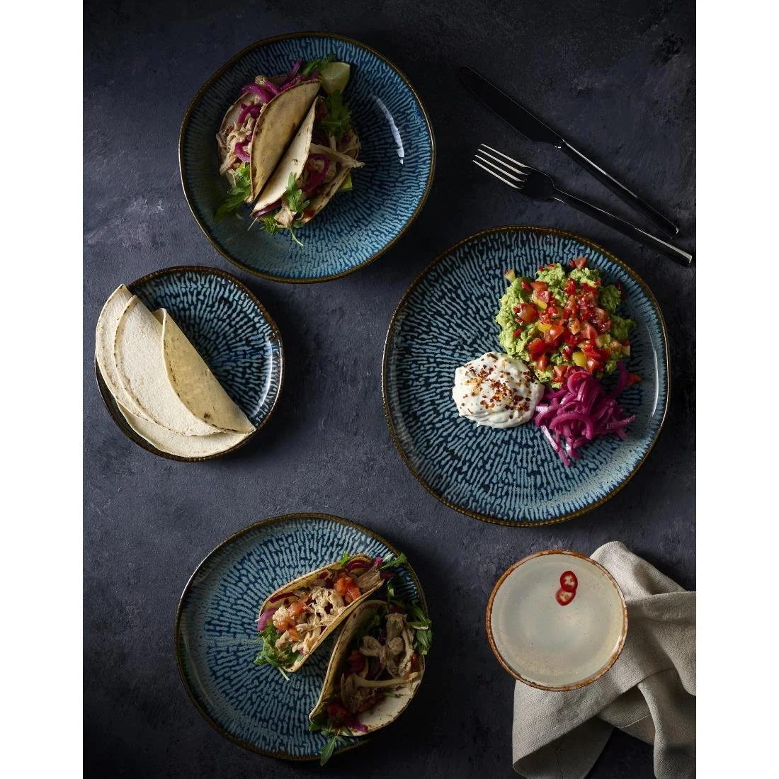 Churchill Envisage Cascade Sapphire Blue Natural Plates 255mm (6 Pack) - Image 2