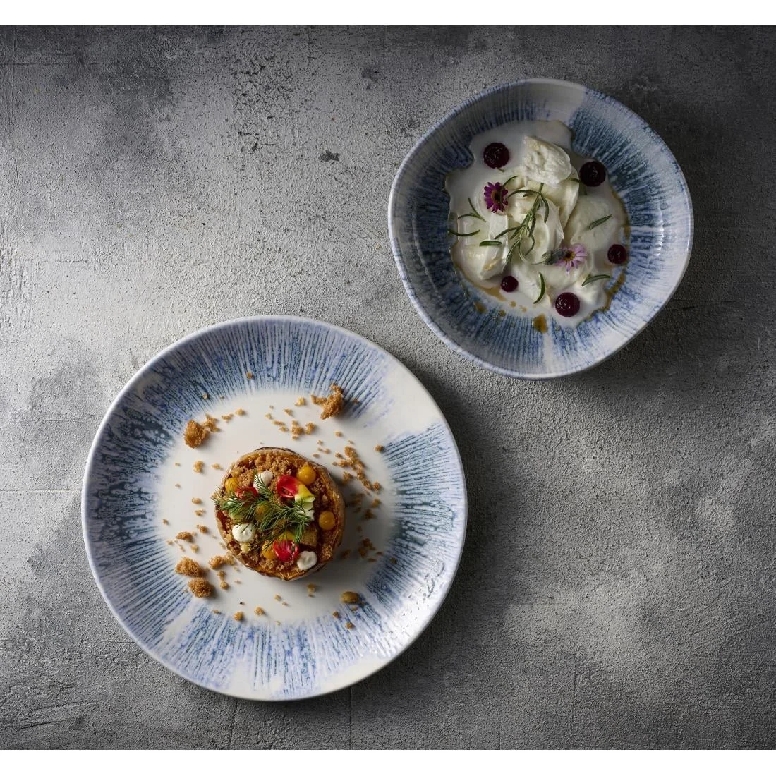 Churchill Lyra Blue Organic Walled Bowls 200mm (6 Pack) - Image 2