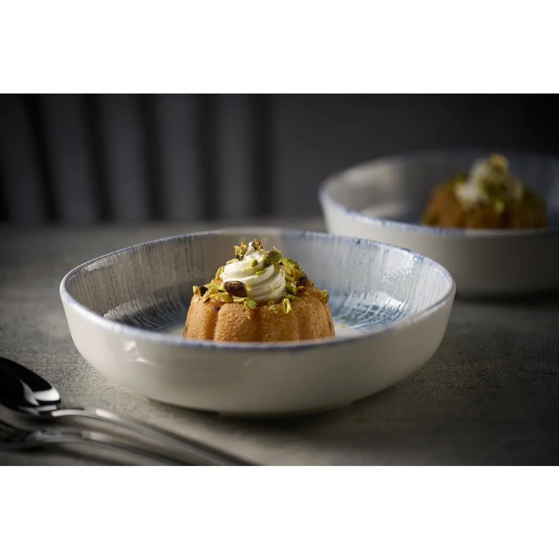 Churchill Lyra Blue Organic Walled Bowls 200mm (6 Pack) - Image 4