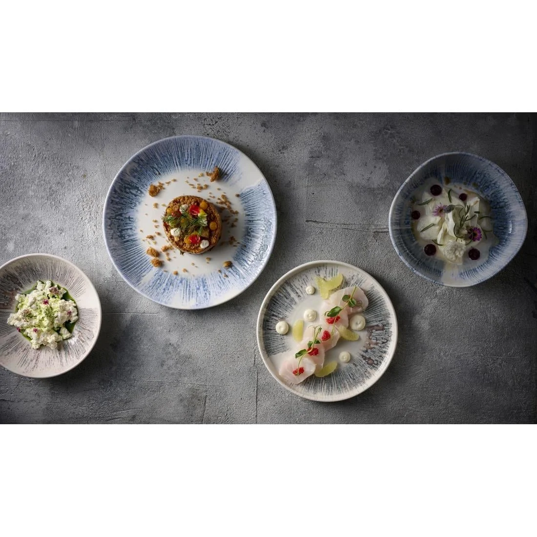 Churchill Lyra Blue Organic Walled Bowls 200mm (6 Pack) - Image 8