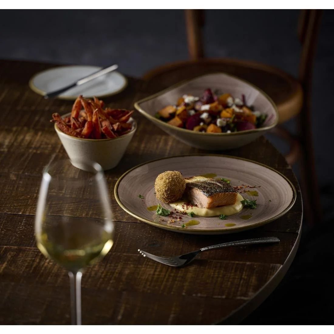 Churchill Stonecast Truffle Chef's Oblong Plates 352x187mm (6 Pack) - Image 2