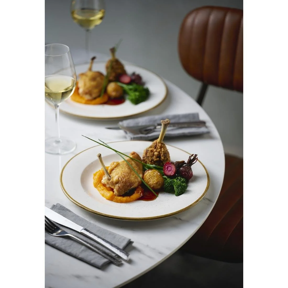 Churchill Stonecast Barley White Profile Plates 260mm (12 Pack) - Image 2