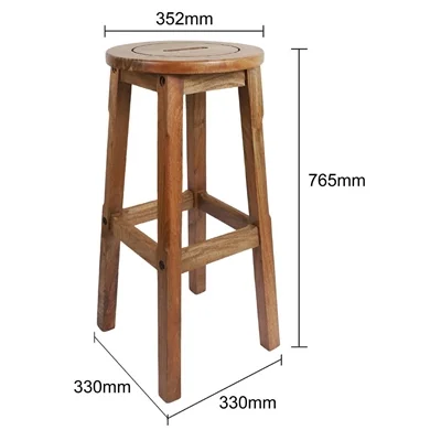 Bolero Harrington Classic Wooden Bar Stools (2 Pack) - Image 5