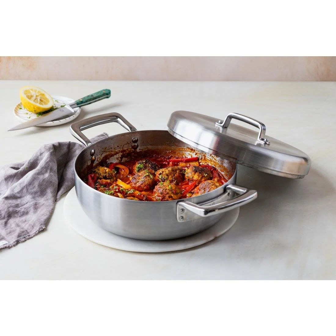 Samuel Groves Urban Stainless Steel Tri-Ply Chefs Pan with Lid 30cm - Image 11