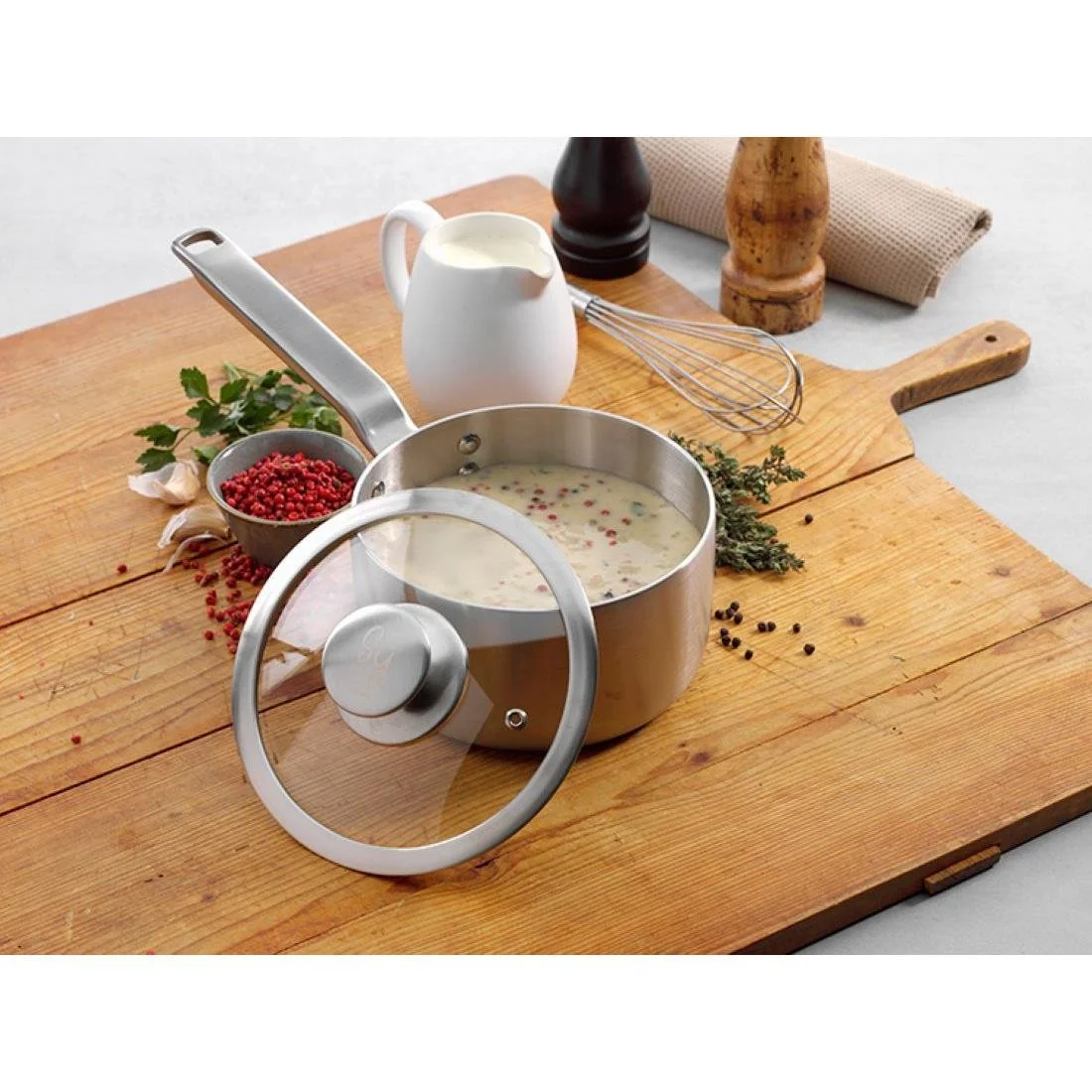 Samuel Groves Stainless Steel Saucepan and Glass Lid 18cm - Image 2