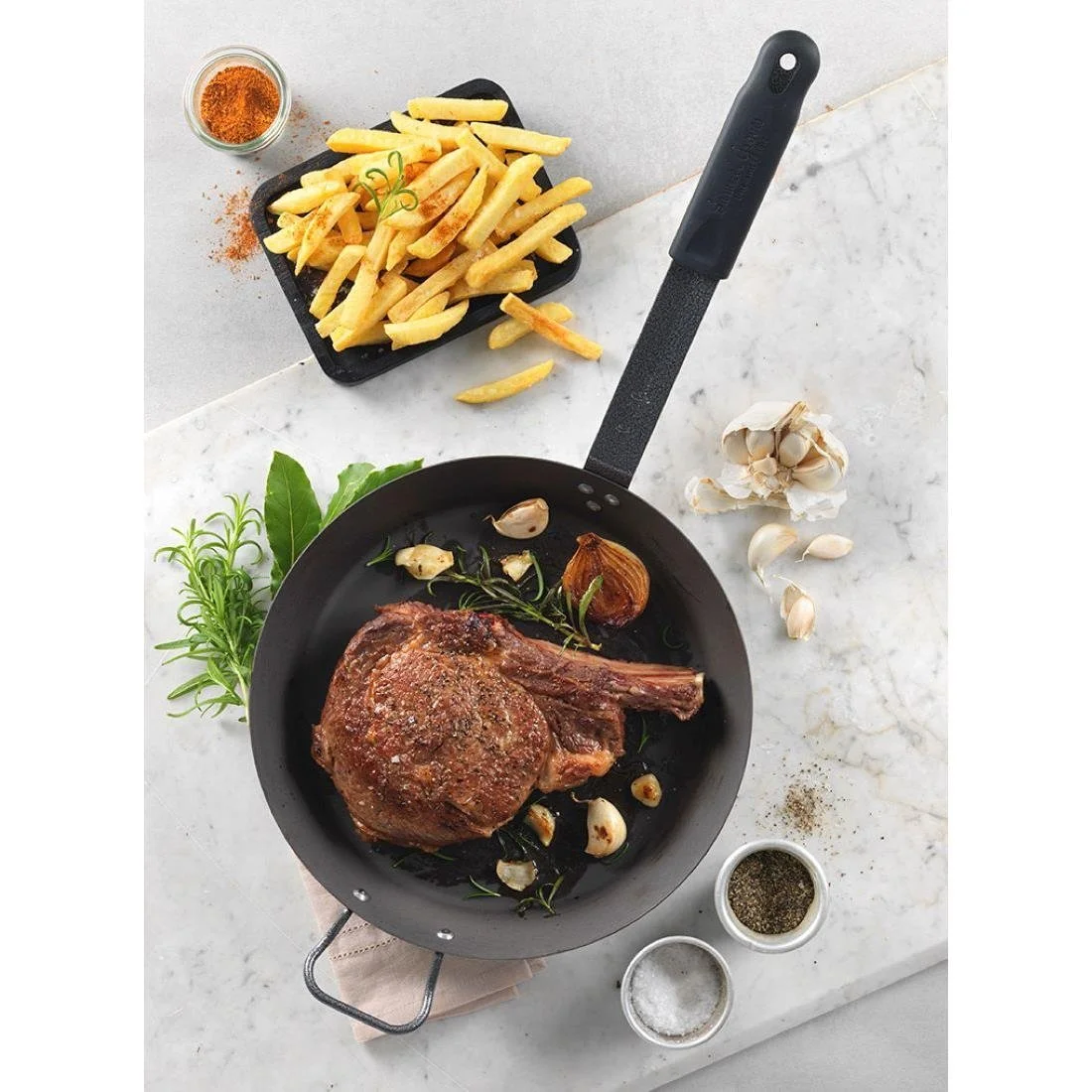 Samuel Groves Professional Seasoned Carbon Steel Frying Pan 20cm - Image 2