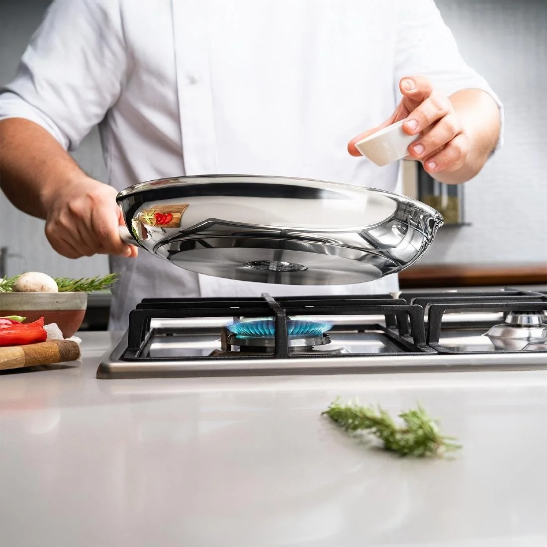 Tramontina Stainless Steel Triple Base Frying Pan 20cm - Image 4