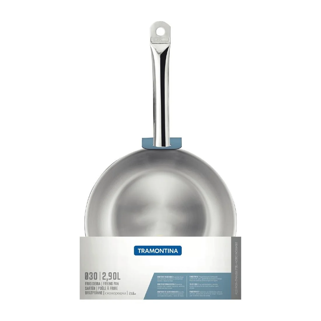 Tramontina Stainless Steel Triple Base Frying Pan 30cm