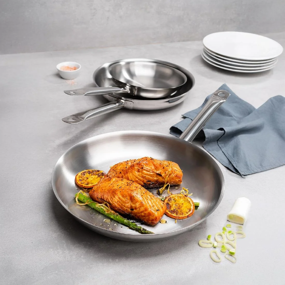 Tramontina Stainless Steel Triple Base Frying Pan 30cm - Image 6