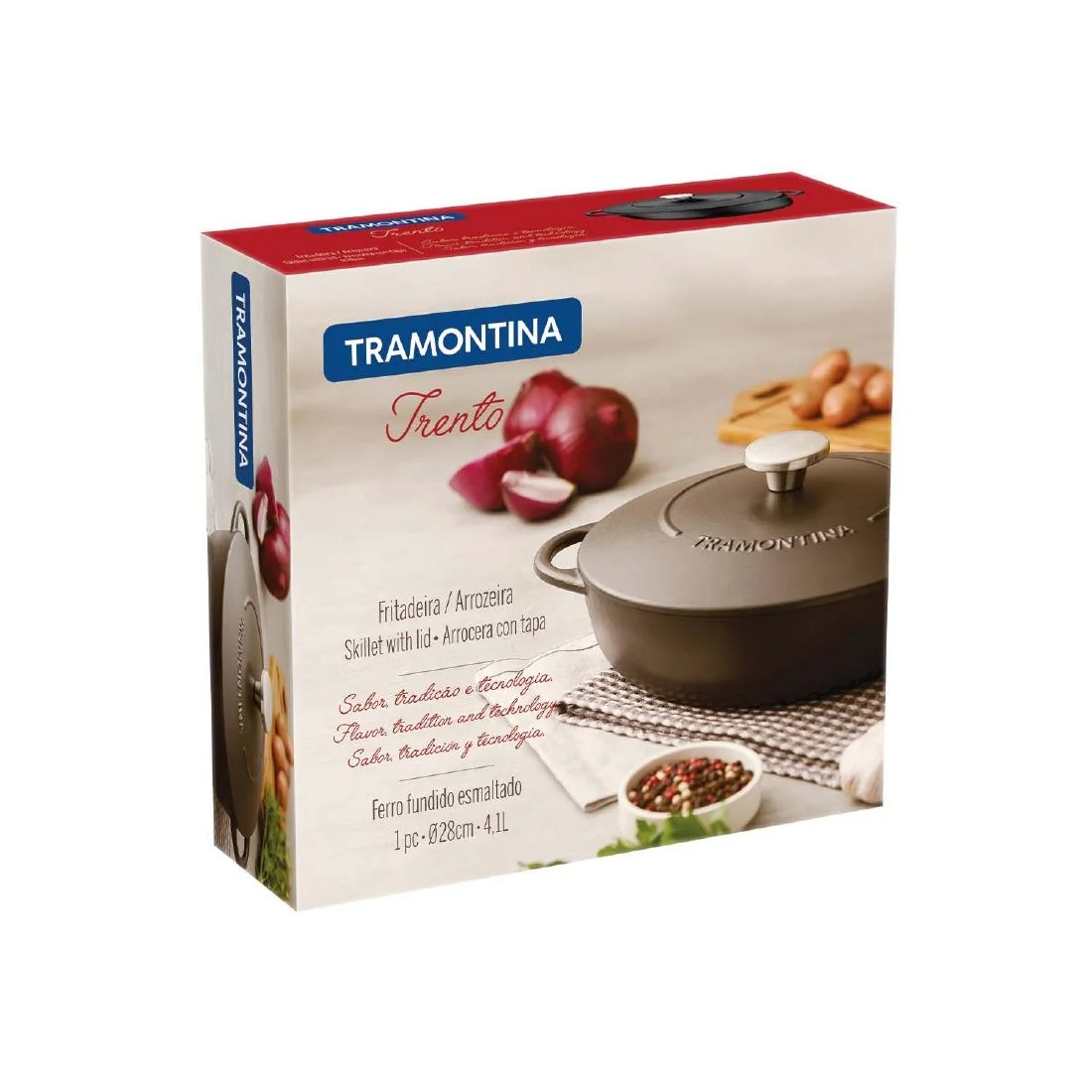 Tramontina Enamel Cast Iron Shallow Casserole Dish 361mm - Image 2