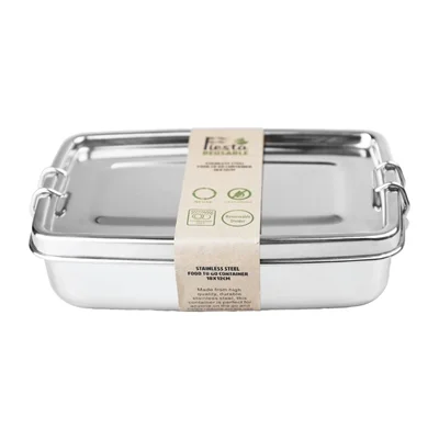 Fiesta Reusable Stainless Steel Food to Go Container 180x120mm - Image 2
