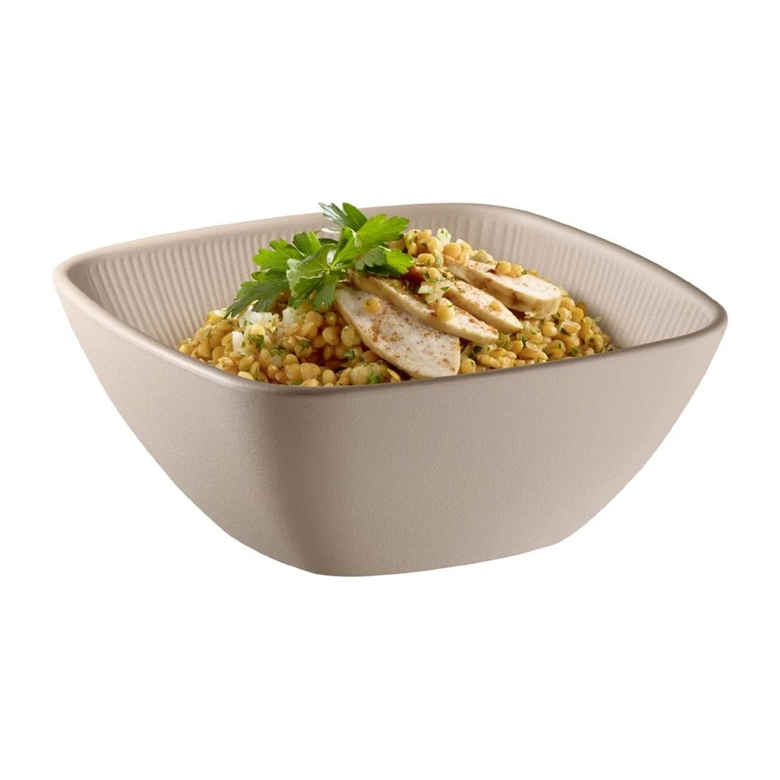 APS Nero Square Bowl Sand 195x195mm - Image 2