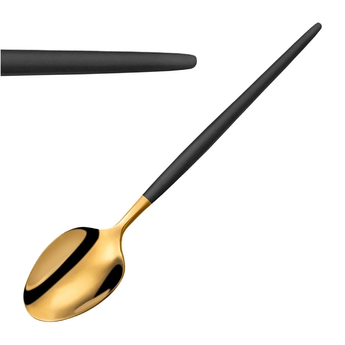 Amefa Soprano Dessert Spoons Black & Gold (12 Pack) - Image 1