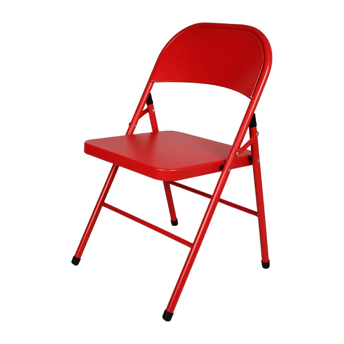 Bolero Folding Metal Chairs Red (4 Pack)