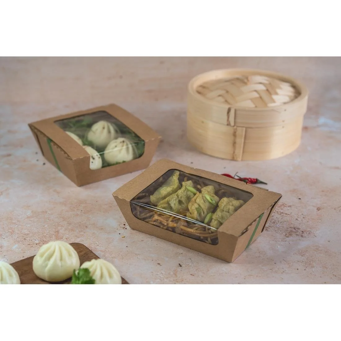 Vegware Microflute Hinged Hot Box with Window 6x6" (210 Pack) - Image 3