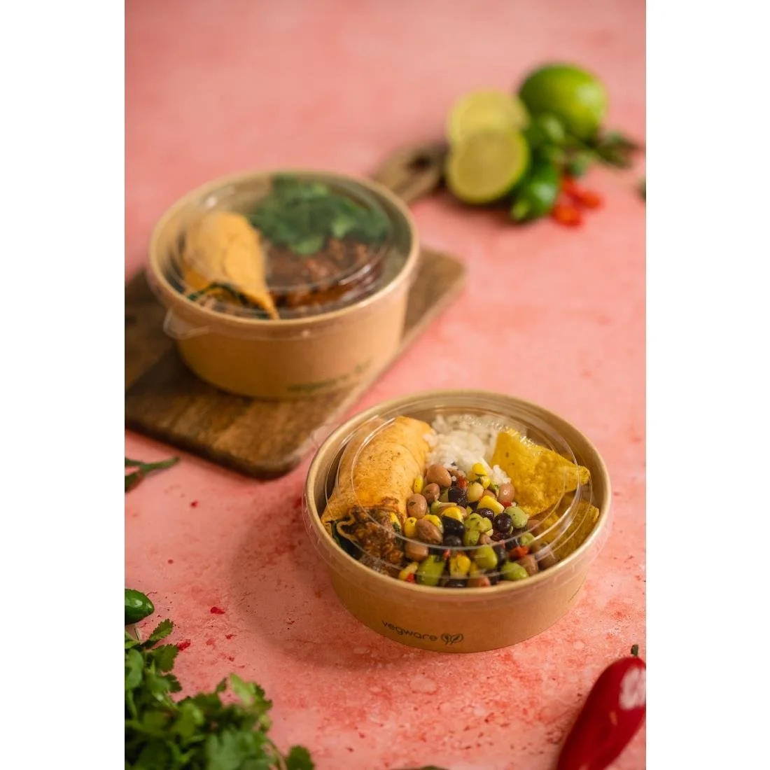 Vegware Round Food Containers Kraft 150-Series 500ml (300 Pack) - Image 2