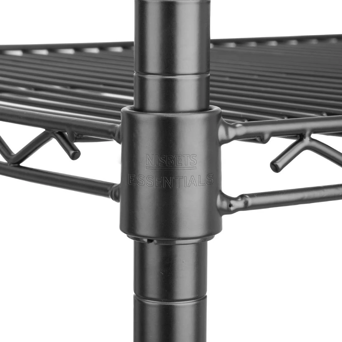 Nisbets Essentials Flat Pack 4 Shelf Unit Black Epoxy Coated - Image 5