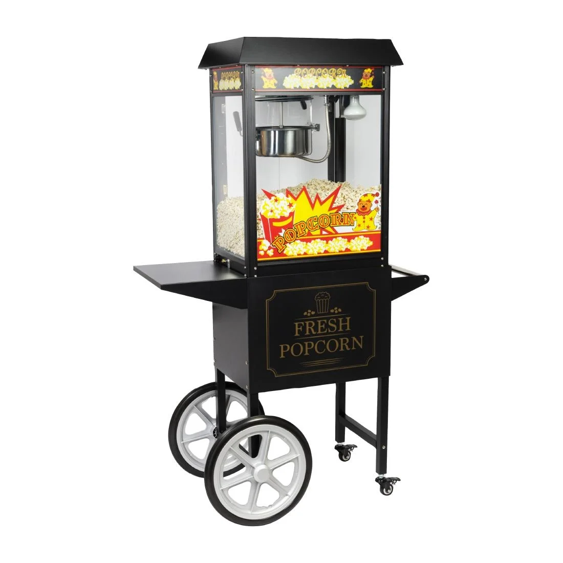 Haxro HX8588 Popcorn Machine and Cart Black - Image 2