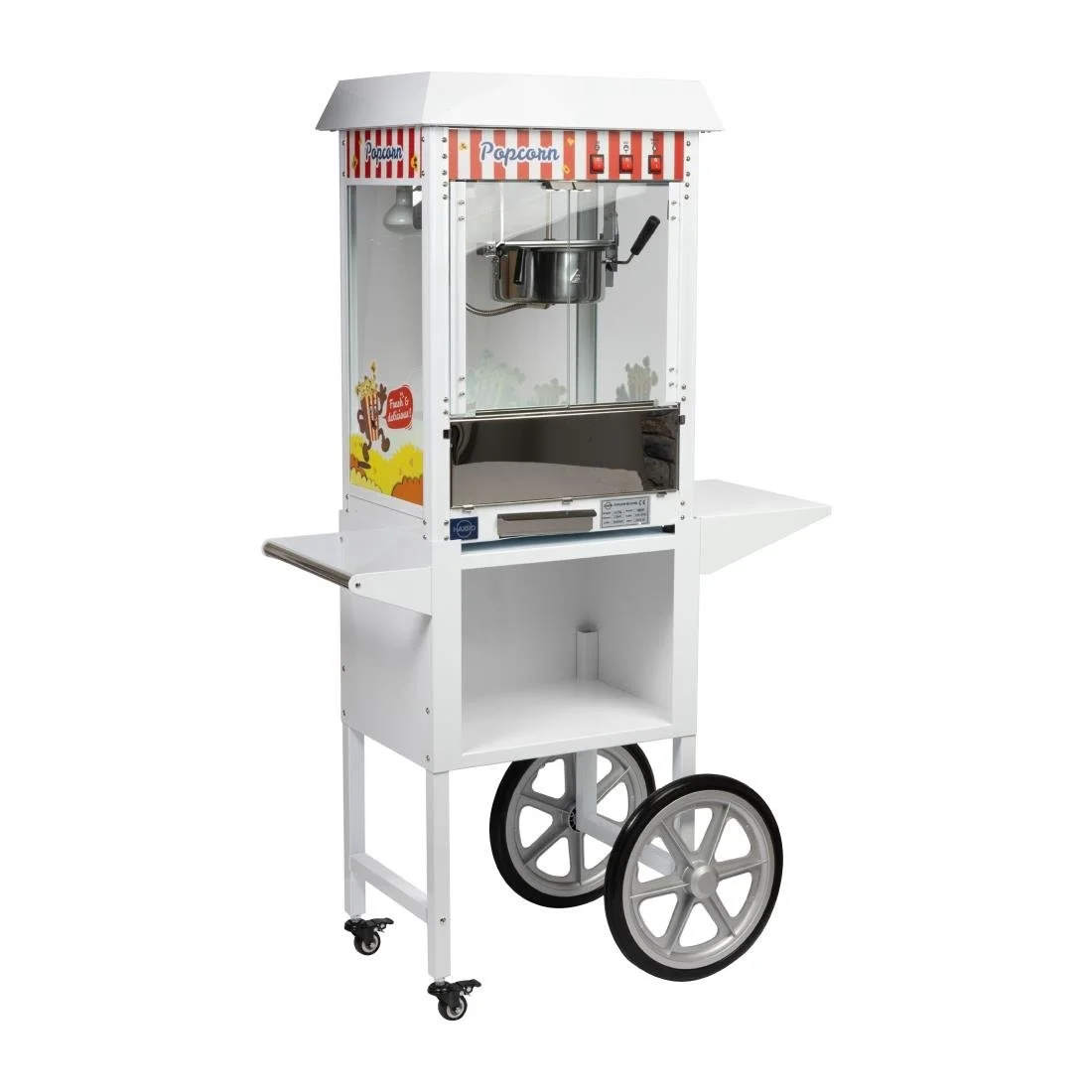 Haxro HX8837 Popcorn Machine and Cart White - Image 3