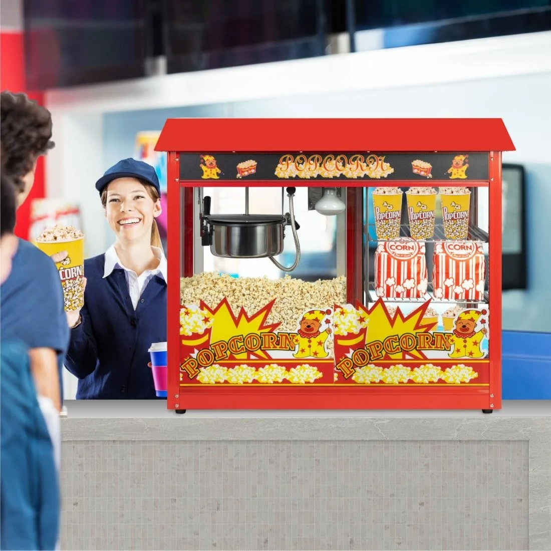 Haxro HX8872 Popcorn Machine with 2 Shelves - Image 5