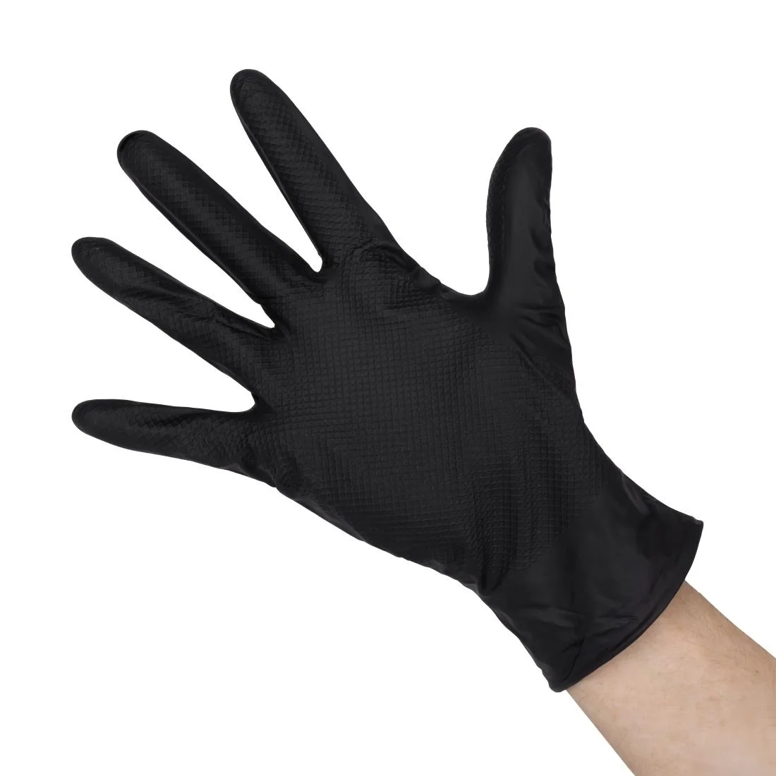Grippaz HD Nitrile Powder-Free Disposable Gloves Black (50 Pack)