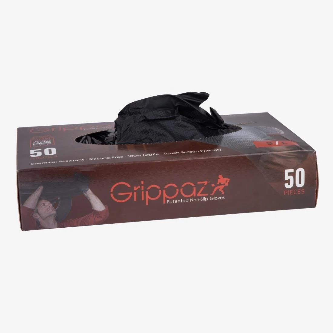 Grippaz HD Nitrile Powder-Free Disposable Gloves Black (50 Pack) - Image 6