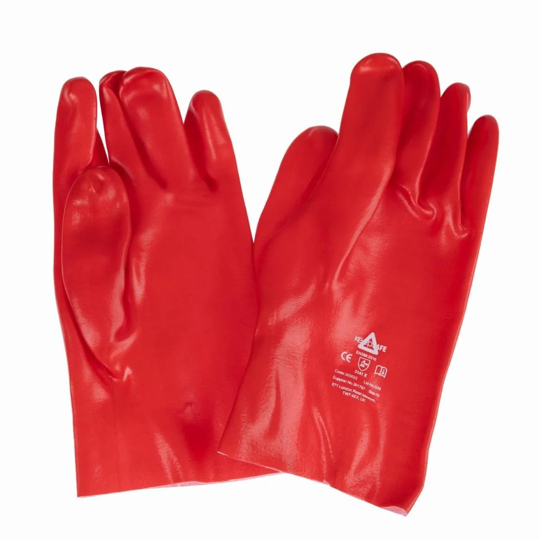 KeepSAFE PVC Coated Gauntlets Red 27cm (12 Pack) - Image 3