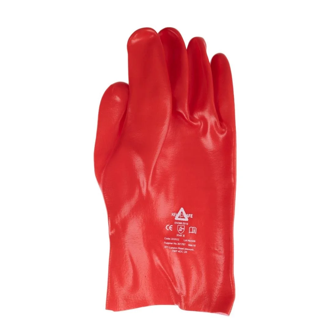 KeepSAFE PVC Coated Gauntlets Red 27cm (12 Pack) - Image 4