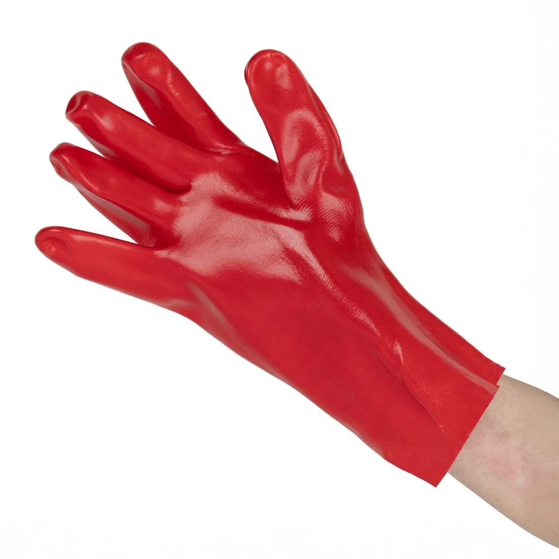 KeepSAFE PVC Coated Gauntlets Red 35cm (12 Pack)