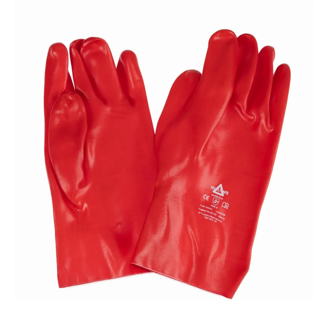KeepSAFE PVC Coated Gauntlets Red 35cm (12 Pack) - Image 3