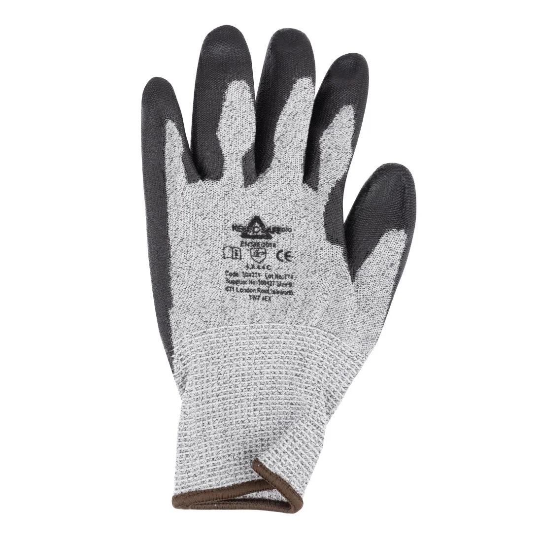 KeepSAFE PU Palm Coated Gloves Grey/Black (12 Pack) - Image 4