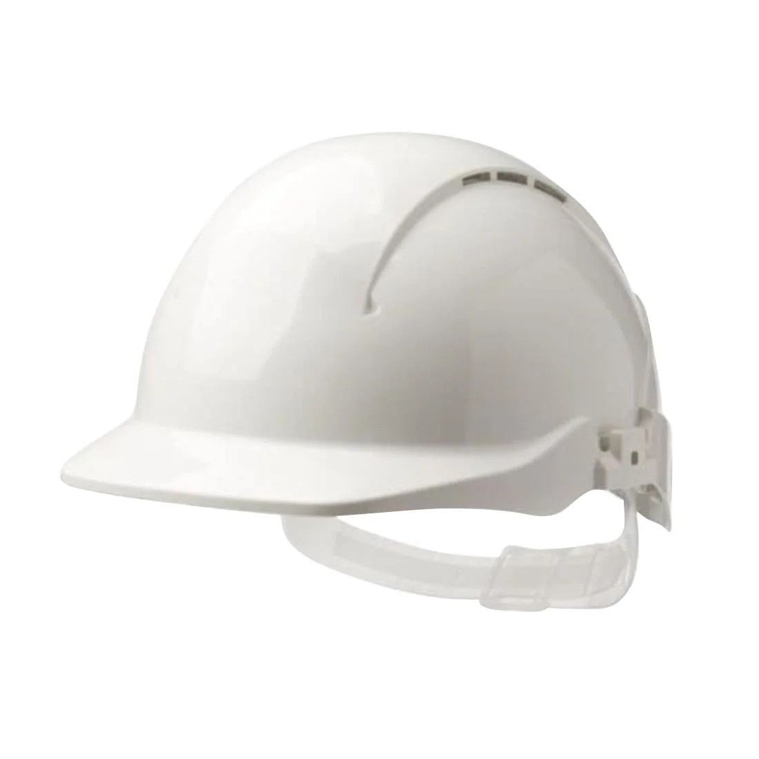 Safety Helmet Vented Reduced Peak White