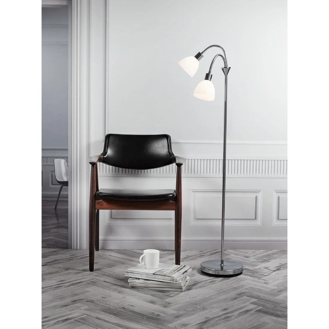 Nordlux Ray Double Floor Lamp Chrome - Image 2