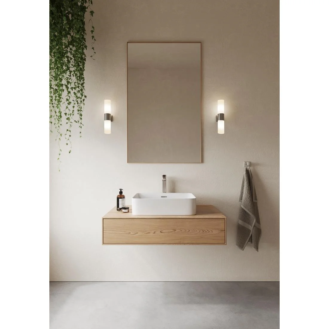 Nordlux Tangens Double Indoor Wall Light Brushed Steel - Image 2