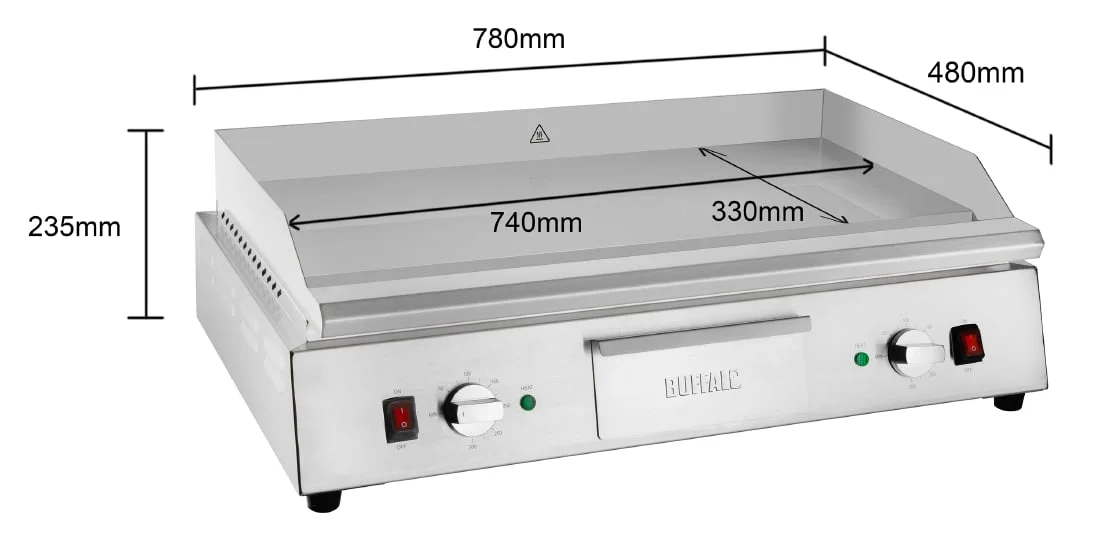 Buffalo Dual Zone Chrome Plated Griddle 790mm - Image 7