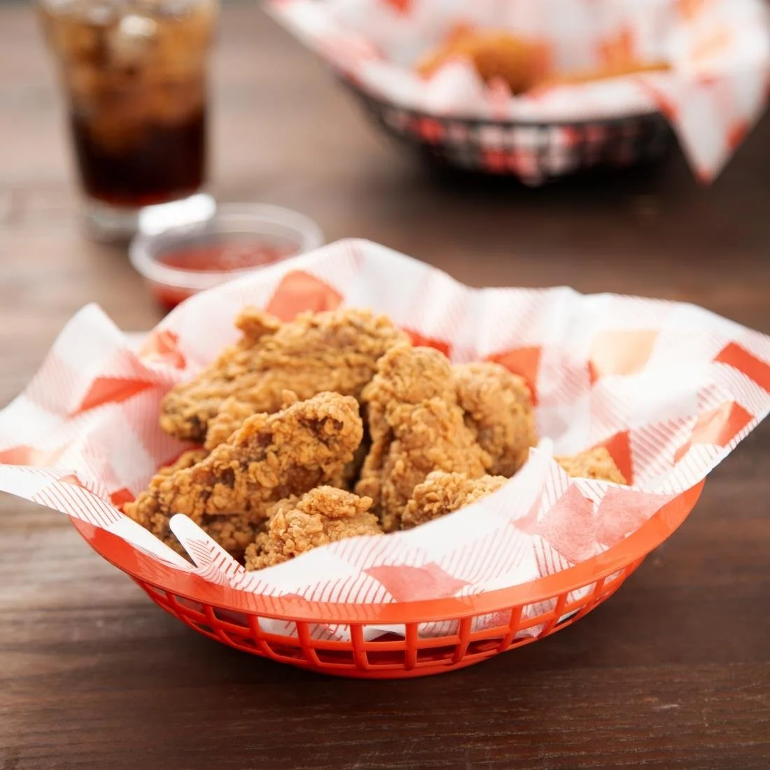 Olympia Kristallon PP Food Baskets Round Red 200x50mm (6 Pack) - Image 5