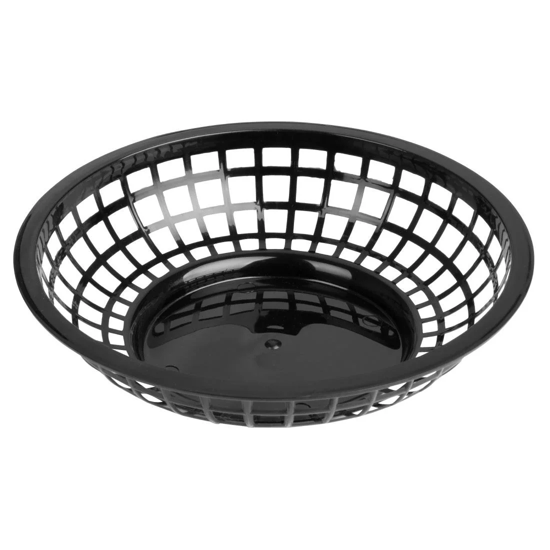 Olympia Kristallon PP Food Baskets Round Black 200x50mm (6 Pack) - Image 1