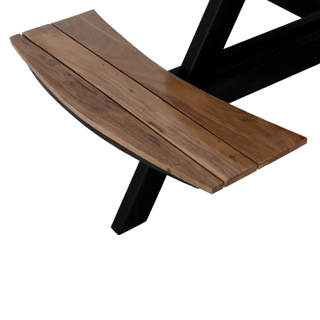 Bolero Acacia Round Picnic Table Bench Set - Image 3