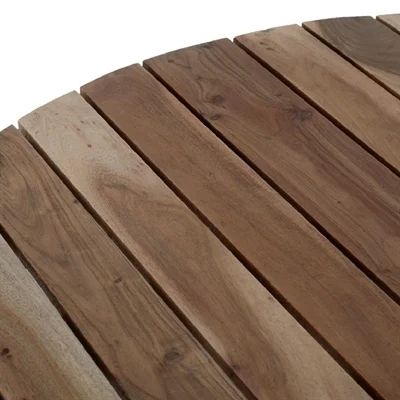 Bolero Acacia Round Picnic Table Bench Set - Image 2