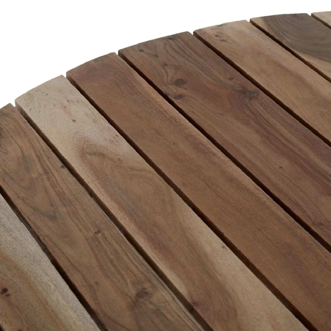 Bolero Acacia Round Picnic Table Bench Set - Image 4