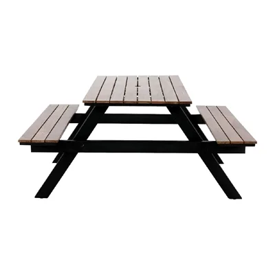 Bolero Acacia Rectangular Picnic Table Bench Set - Image 3
