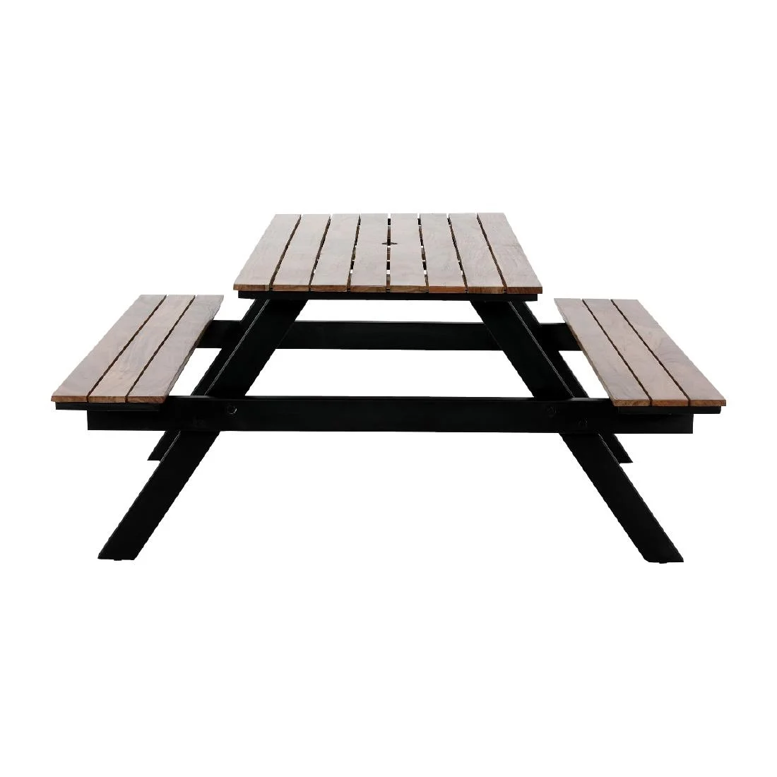 Bolero Acacia Rectangular Picnic Table Bench Set - Image 4