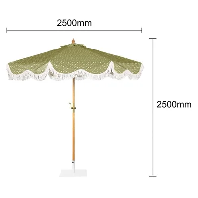Bolero Sicily Round Parasol 2.5m Diameter Green Mix - Image 5