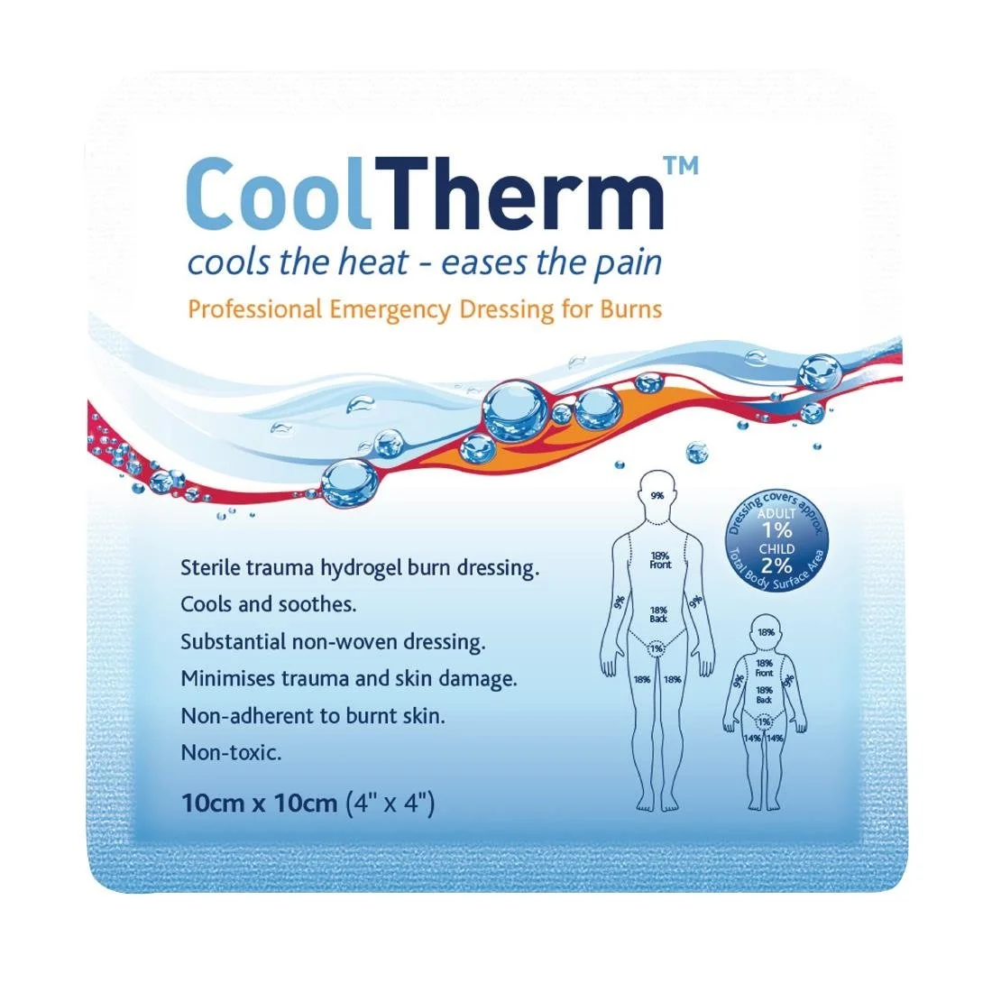 CoolTherm Burn Relief Dressing 10x10cm (120 Pack)